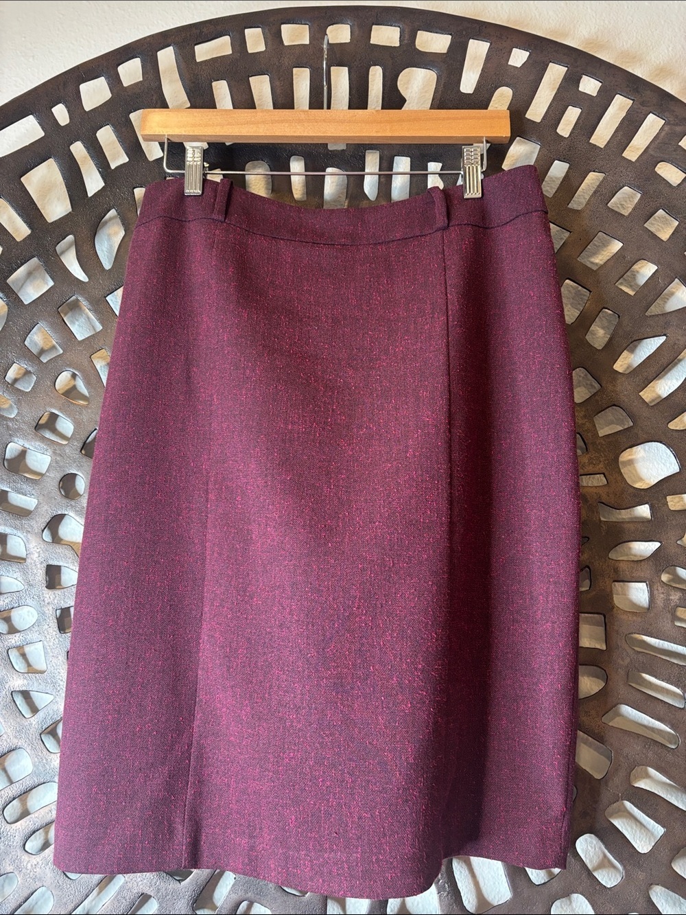 🤎 Burgundy Tweed A-Line Skirt Lined Stretch Career Women’s 12 Mossimo Dress🤎